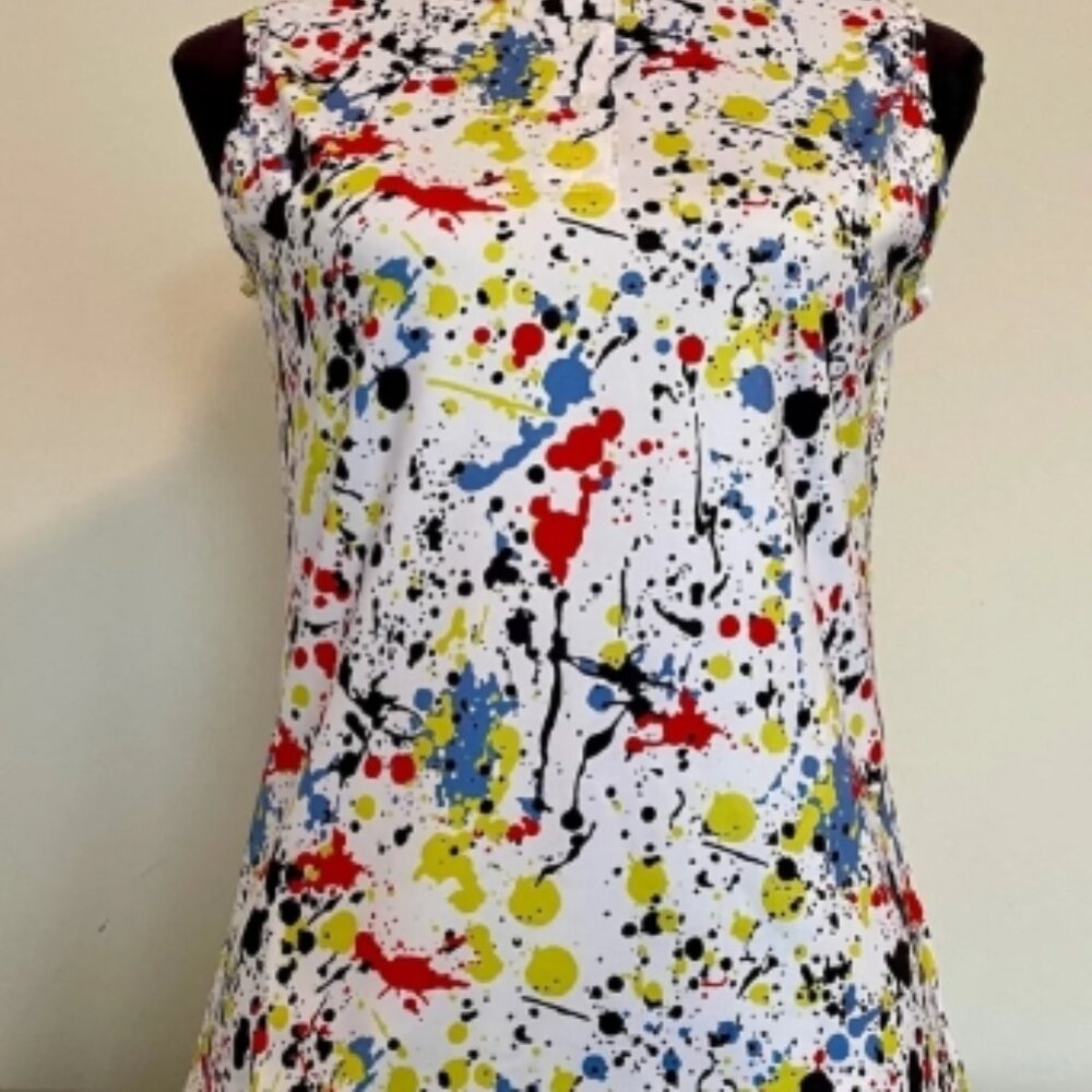 CS Ladies Sleeveless Splatter Print Polo